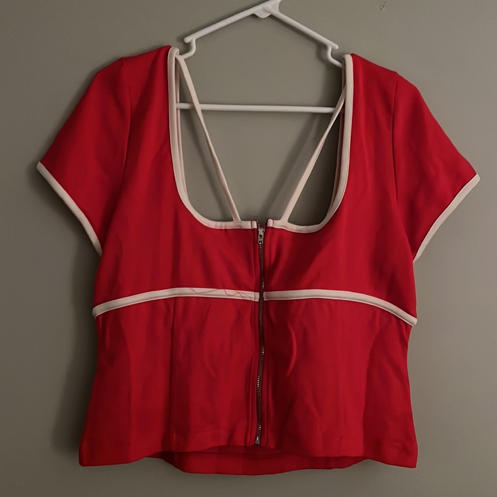 NWT Anthropologie Sweetheart Ponte Top in Red